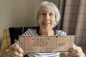 Hazel Thorp with her Golden Ticket