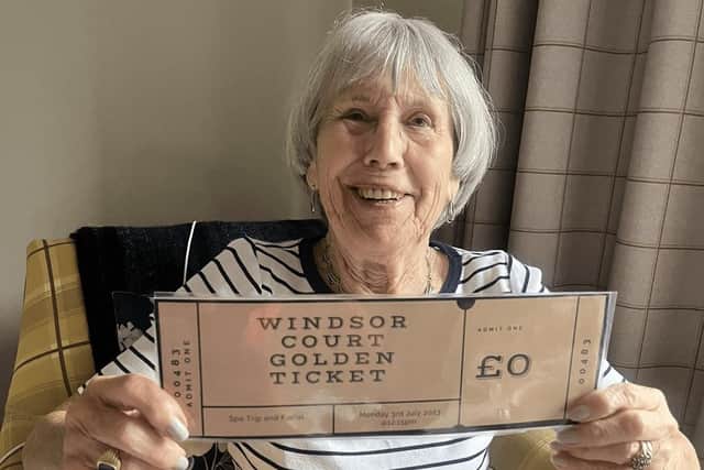 Hazel Thorp with her Golden Ticket