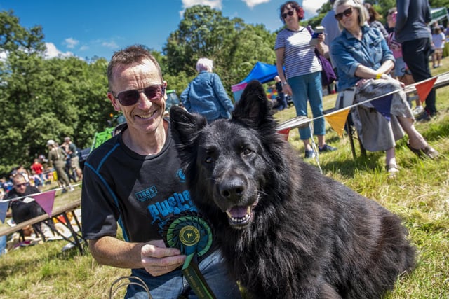 Andrew with his German Shepherd Amos who won the Most Handsome Boy category in the Dog Show