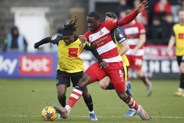 Abraham Odoh netted Harrogate Town's third goal against Doncaster Rovers - and in some style.