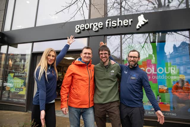 Delighted to open in Harrogate - CEO of George Fisher outdoors store, Chris Tiso, second from left,  with the team Lauren, Richard, Luke. (Picture contributed)