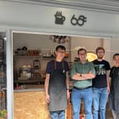 Among the first customers at the grand opening of  65 Degrees Cafe on Saturday was Tom Gordon, Harrogate and Knaresborough’s freshly-elected new MP. Here he is pictured with the cafe's team. (Picture contributed)