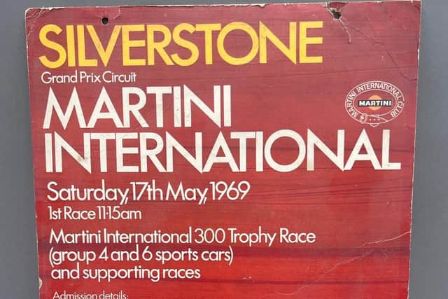 A 1969 poster for the Martini International at Silverstone will be auctioned at Morphets Collectors' Sale on Thursday, August 25.