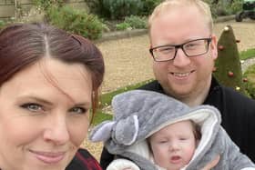 Light up a Life appeal - Chrystal with husband Andy and Jasmine (now three, as a baby) at Saint Michael's Hospice in Harrogate. (Picture contributed)
