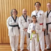 Harrogate KTA members and Master Kambiz Ali, right, at the Online Taekangwon Open Poomsae Championships. Picture: Submitted