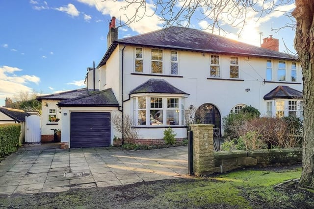 This semi-detached Edwardian property has a south-facing garden, an integral garage and driveway parking. Its interior includes a hallway, and a spacious sitting room with an open fireplace, that is open plan to a snug with a multi-fuel stove, and original cupboards. A home office has a feature fireplace and built-in storage, while the bespoke living kitchen has a central island and granite worktops. A utility room and w.c. add to the ground floor facilities.The lawned rear garden is enclosed with a stone flagged patio and a seating area covered by a pergola. Four double bedrooms and a house bathroom are on the first floor, with one having a walk-in wardrobe and en suite shower room. Loft space has potential for development. Call Myrings estate agents, Harrogate, tel. 01423 566400.