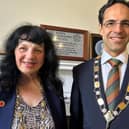 The former chair of North Yorkshire Council, Cllr Roberta Swiers, is pictured with Cllr George Jabbour, who has been appointed to the role.