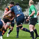 Harrogate RUFC captain Sam Brady scored his side's only try during Saturday's narrow victory away at Doncaster Phoenix. Picture: Daniel Kerr