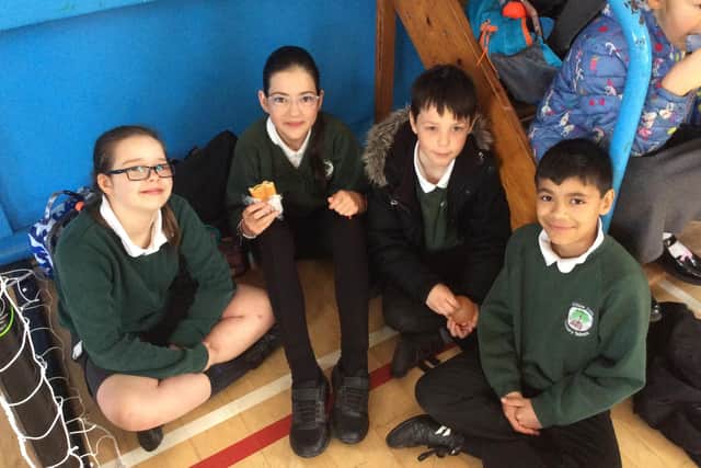 Pupils at Willow Tree Community Primary School in Harrogate relaxing at their school's free SATs breakfast club.