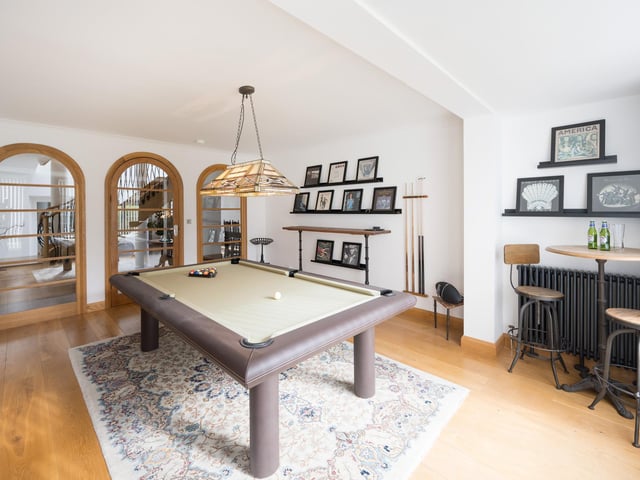 A games room within versatile indoor space.