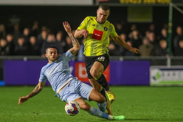 Harrogate Town ran out 3-0 winners the last time Mansfield Town visited Wetherby Road. Pictures: Matt Kirkham