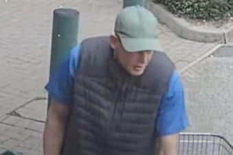Police have released a CCTV image of a man who is wanted in connection with a theft at Morrisons in Ripon