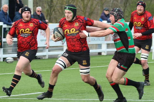 Rhys Cory on the attack for Harrogate Pythons during Saturday's heavy Yorkshire One defeat at Keighley. Picture: Submitted