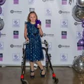Inspirational Harrogate ten-year-old Emily Caffrey receiving her Yorkshire Children of Courage award. (Picture contributed)
