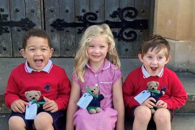 Children joining Highfield Prep School Reception Class in Harrogate in September with their hand knitted teddies. (Picture Harrogate Ladies College)