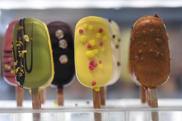 The colourful ice lollies on display at the show