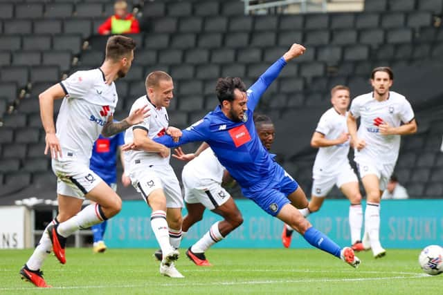 Levi Sutton is an injury doubt for Harrogate Town's midweek clash with AFC Wimbledon.