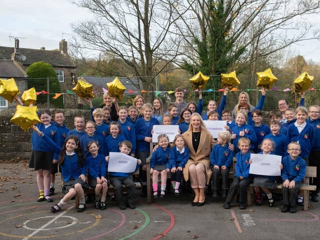 Kettlesing Felliscliffe Community Primary School celebrates a glowing Ofsted report.