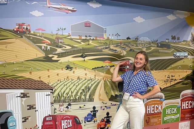 Harrogate graphic artist Lizzie Anthony's stunning artwork is taking pride of place at Leeds-Bradford airport thanks to HECK.