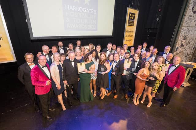 Last year's winners on stage at the Harrogate Hospitality and Tourism Awards