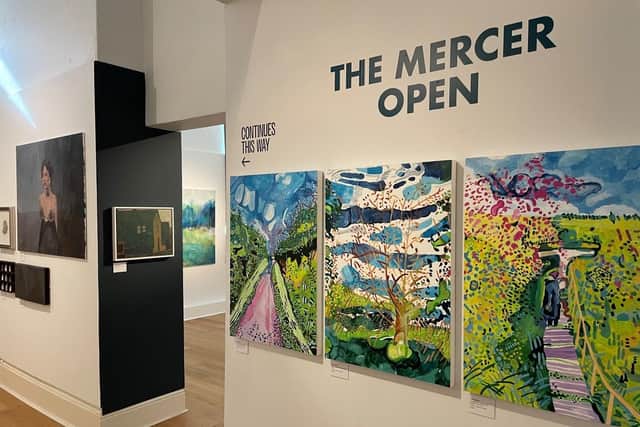 The well laid out, stunning interiors of the Open Exhibition at the Mercer Gallery in Harrogate.