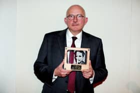 Brilliant ex-Harrogate reporter Andrew Norfolk with the Orwell Prize - Sir Keir Starmer said Mr Norfolk had been “absolutely integral” in helping to change the law so more grooming gang members could be convicted. (Picture contributed)