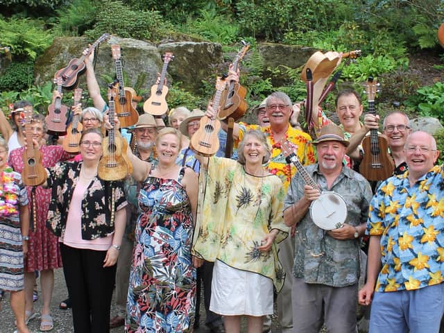 Since Harrogate Spa Town Ukes was founded nine years ago, it has grown in numbers and has devoted all the collections and donations made at their regular concerts and private events to Saint Michael's Hospice. (Picture contributed)