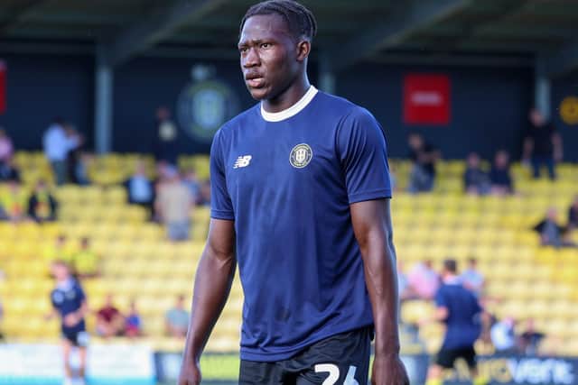 Young striker Emmanuel Ilesanmi is one of nine players leaving Harrogate Town this summer.