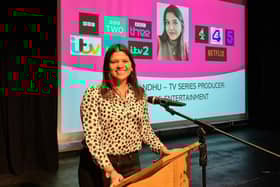 Role model - Hugely successful TV producer Cherry Sandhu returned to her old school at Ashville College in Harrogate to share her experiences and inspire today's students.