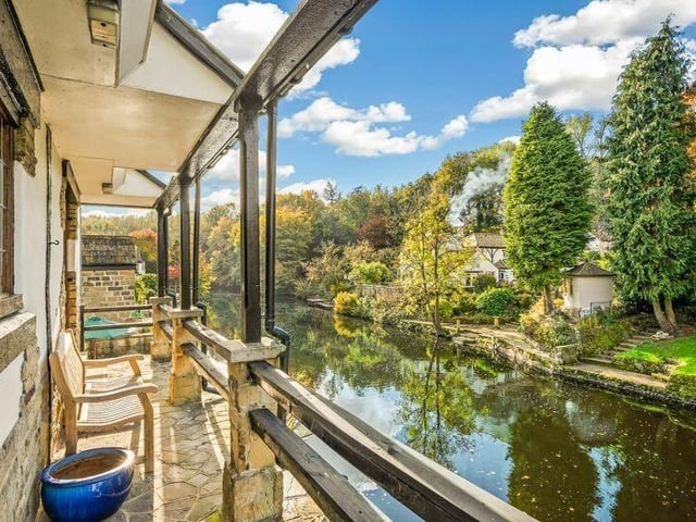 A peaceful balcony overlooking the river.