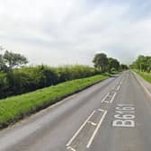 A major road in Harrogate was forced to close following a road traffic collision which involved a police car