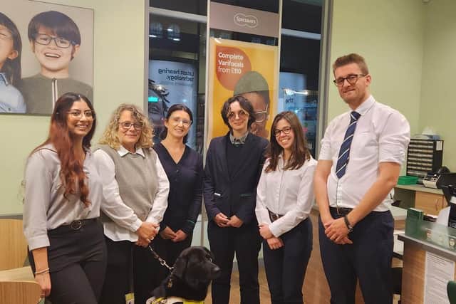 Helen McGrath and the Specsavers Harrogate team