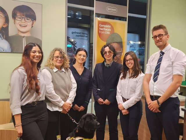 Helen McGrath and the Specsavers Harrogate team