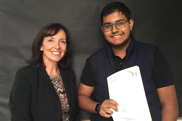 Students and teachers of Nidderdale High School celebrate their GCSE results