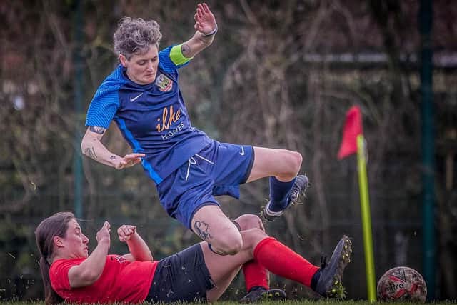 Boro captain Grace Adams in action during Sunday's 1-0 win at Pontefract Sports & Social.