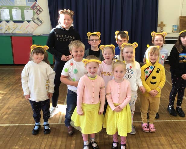 Children at Fountains Church of England Primary School raised £884.60 for BBC Children in Need.