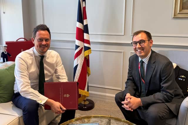 Harrogate and Knaresborough MP Tom Gordon’s meeting with Stephen Morgan, Government Minister for Early Education, left. (Picture contributed)
