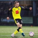 Harrogate Town midfielder Stephen Dooley in action during Saturday's FA Cup first-round success at Marine. Pictures: Matt Kirkham