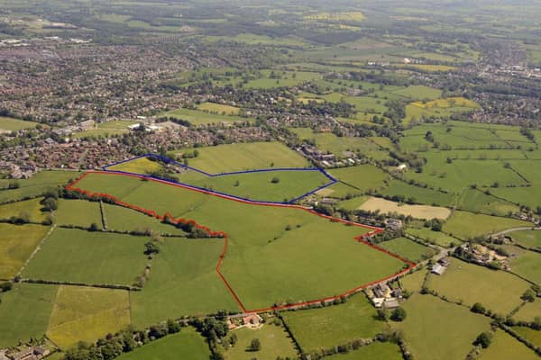 The 12-hectare site is opposite the Squinting Cat pub on the edge of town and forms part of the allocation H51 in the Harrogate local development plan. Photo: Banks Group