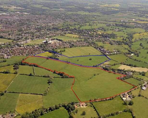 The 12-hectare site is opposite the Squinting Cat pub on the edge of town and forms part of the allocation H51 in the Harrogate local development plan. Photo: Banks Group