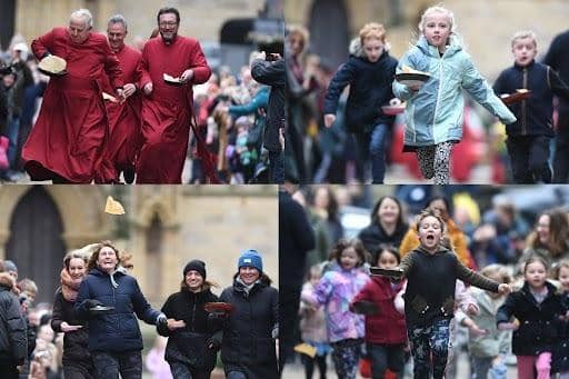 All the fun from Ripon Pancake Races