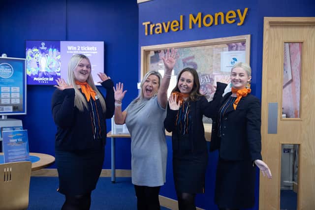 Celebration of success - Staff at Hays Travel, which includes branches in Harrogate, Knaresborough and Ripon, will receive £100 for every year they have worked. (Picture contributed)