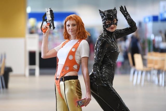 Fans arriving at the Great Yorkshire Showground in costume ready to enjoy Comic Con Yorkshire