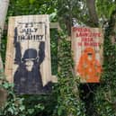 Campaigners fighting against 53 homes at Knox Lane in Harrogate have displayed some protest art ahead of a crunch hearing