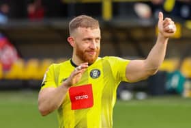 George Thomson and his Harrogate Town team-mates return to League Two action on Friday evening when they travel to Tranmere Rovers. Picture: Matt Kirkham