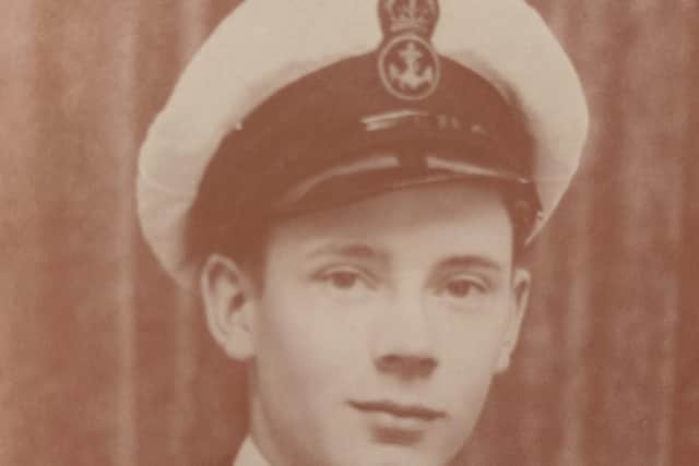 Now aged 98, Harrogate Royal Navy veteran John Shay as he looked serving his country in the Second World War. (Picture contributed)