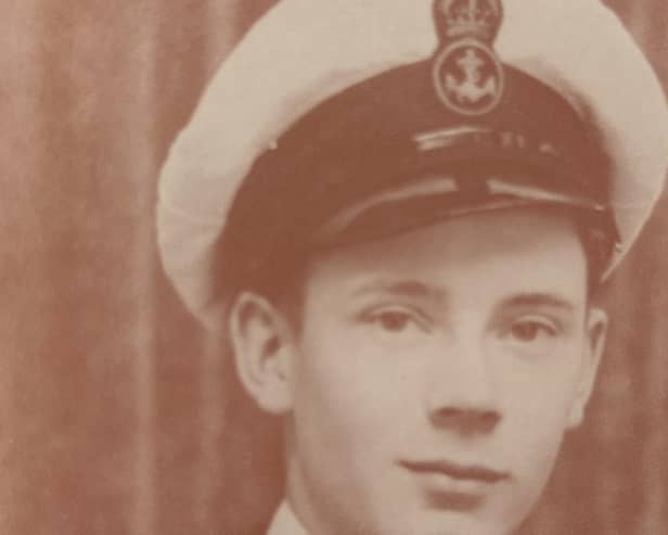 Now aged 98, Harrogate Royal Navy veteran John Shay as he looked serving his country in the Second World War. (Picture contributed)