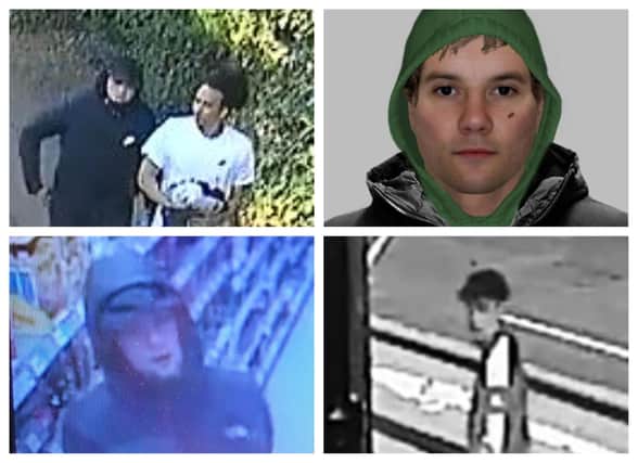 South Yorkshire Police want to speak to the people pictured in connection with alleged offences