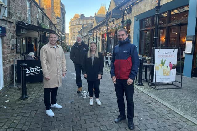 The Harrogate BID team during Harrogate Christmas Fayre - Matthew Chapman, BID Manager, Chris Ashby, Street Ranger, Bethany Allen, Business and Marketing Executive and Ed Horner, PR and Communications Officer.(Picture contributed)