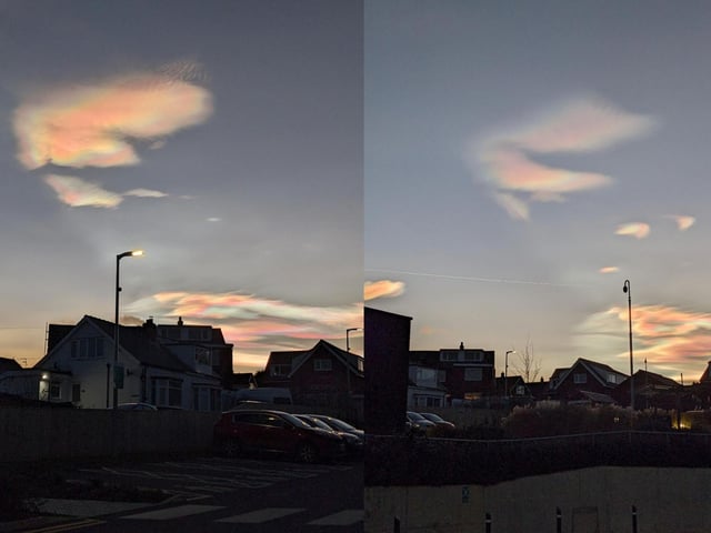These spectacular shots of the nacreous clouds were taken by Barrie Smith.